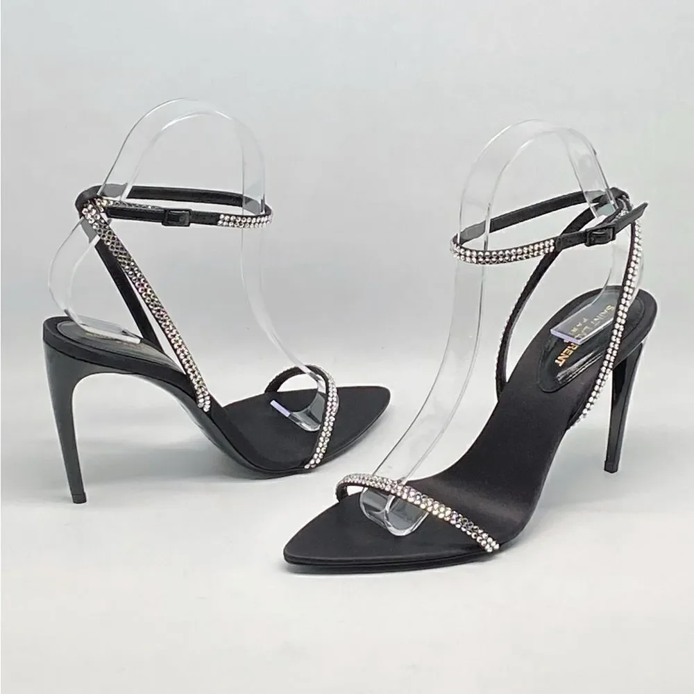 SAINT LAURENT Gippy 90 Crystal Embellished Sandals